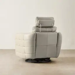 Sherlock Milk Coffee Leather Electric Rocker Chair