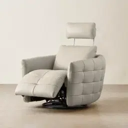 Sherlock Milk Coffee Leather Electric Rocker Chair