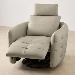 Sherlock Milk Coffee Leather Electric Rocker Chair