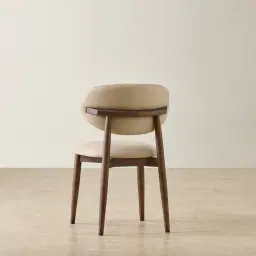 Cecilie Sand Beige Vegan Leather Dining Chair - Smoky Ash Legs