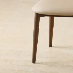 Cecilie Sand Beige Vegan Leather Dining Chair - Smoky Ash Legs