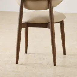 Cecilie Sand Beige Vegan Leather Dining Chair - Smoky Ash Legs