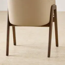 Romina Sand Beige Vegan Leather Dining Chair - Smoky Ash Legs