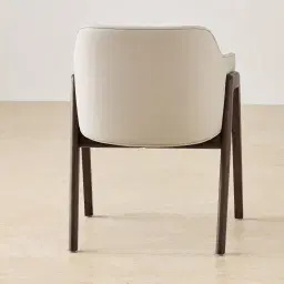 Romina Glacier Grey Vegan Leather Dining Chair - Ebony Brown Ash Legs