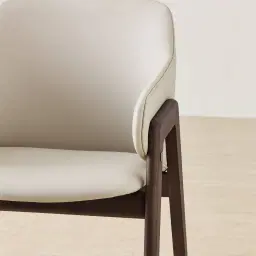 Romina Glacier Grey Vegan Leather Dining Chair - Ebony Brown Ash Legs