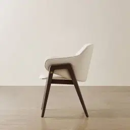 Romina Glacier Grey Vegan Leather Dining Chair - Ebony Brown Ash Legs