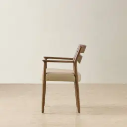 Gloria Sand Beige Vegan Leather Dining Chair - Smoky Ash Legs