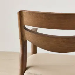 Gloria Sand Beige Vegan Leather Dining Chair - Smoky Ash Legs