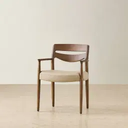 Gloria Sand Beige Vegan Leather Dining Chair - Smoky Ash Legs