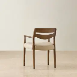Gloria Sand Beige Vegan Leather Dining Chair - Smoky Ash Legs
