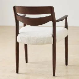 Gloria Fusion Grey Fabric Dining Chair - Ebony Brown Ash Legs