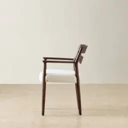 Gloria Fusion Grey Fabric Dining Chair - Ebony Brown Ash Legs