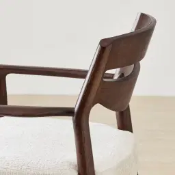 Gloria Fusion Grey Fabric Dining Chair - Ebony Brown Ash Legs