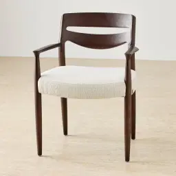 Gloria Fusion Grey Fabric Dining Chair - Ebony Brown Ash Legs