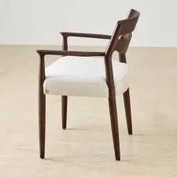 Gloria Fusion Grey Fabric Dining Chair - Ebony Brown Ash Legs