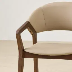 Athens Sand Beige Vegan Leather Dining Chair - Smoky Ash Legs