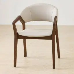 Athens Glacier Grey Vegan Leather Dining Chair - Smoky Ash Legs