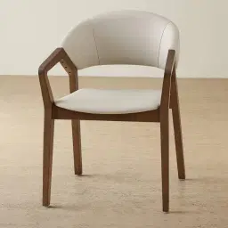 Athens Glacier Grey Vegan Leather Dining Chair - Smoky Ash Legs