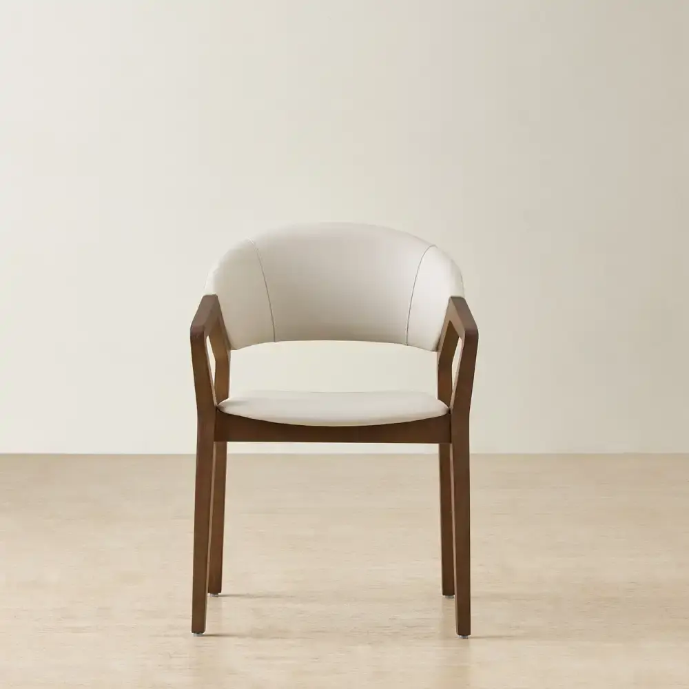 Athens Glacier Grey Vegan Leather Dining Chair - Smoky Ash Legs