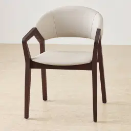 Athens Glacier Grey Vegan Leather Dining Chair - Ebony Brown Ash Legs