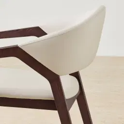 Athens Glacier Grey Vegan Leather Dining Chair - Ebony Brown Ash Legs