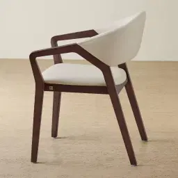 Athens Glacier Grey Vegan Leather Dining Chair - Ebony Brown Ash Legs
