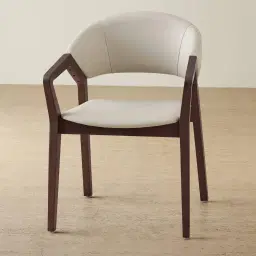 Athens Glacier Grey Vegan Leather Dining Chair - Ebony Brown Ash Legs