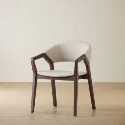 Athens Glacier Grey Vegan Leather Dining Chair - Ebony Brown Ash Legs
