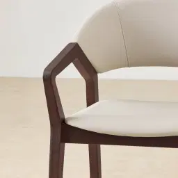 Athens Glacier Grey Vegan Leather Dining Chair - Ebony Brown Ash Legs