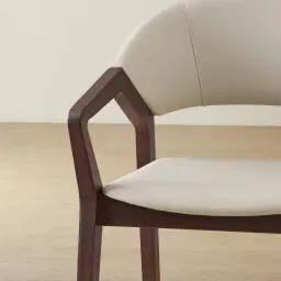 Athens Glacier Grey Vegan Leather Dining Chair - Ebony Brown Ash Legs