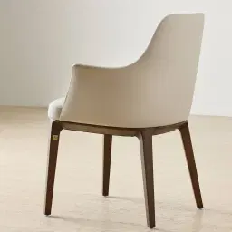 Ballina Glacier Grey Vegan Leather Dining Chair - Smoky Ash Legs