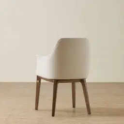 Ballina Glacier Grey Vegan Leather Dining Chair - Smoky Ash Legs