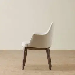 Ballina Glacier Grey Vegan Leather Dining Chair - Smoky Ash Legs