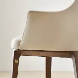 Ballina Glacier Grey Vegan Leather Dining Chair - Smoky Ash Legs