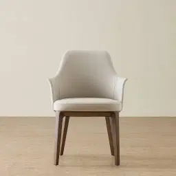 Ballina Glacier Grey Vegan Leather Dining Chair - Smoky Ash Legs