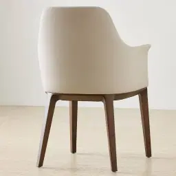 Ballina Glacier Grey Vegan Leather Dining Chair - Smoky Ash Legs