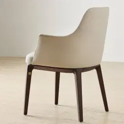 Ballina Glacier Grey Vegan Leather Dining Chair - Ebony Brown Ash Legs