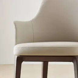 Ballina Glacier Grey Vegan Leather Dining Chair - Ebony Brown Ash Legs