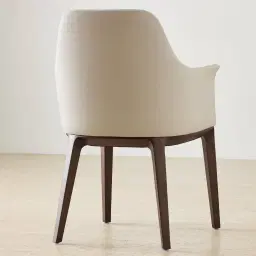 Ballina Glacier Grey Vegan Leather Dining Chair - Ebony Brown Ash Legs