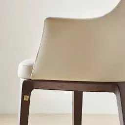 Ballina Glacier Grey Vegan Leather Dining Chair - Ebony Brown Ash Legs