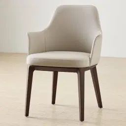 Ballina Glacier Grey Vegan Leather Dining Chair - Ebony Brown Ash Legs