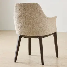Ballina Dusty Beige Fabric Dining Chair - Smoky Ash Legs