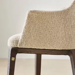 Ballina Dusty Beige Fabric Dining Chair - Smoky Ash Legs