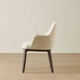 Ballina Dusty Beige Fabric Dining Chair - Smoky Ash Legs