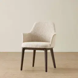 Ballina Dusty Beige Fabric Dining Chair - Smoky Ash Legs