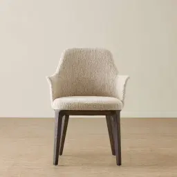 Ballina Dusty Beige Fabric Dining Chair - Smoky Ash Legs