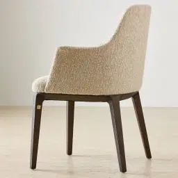 Ballina Dusty Beige Fabric Dining Chair - Smoky Ash Legs