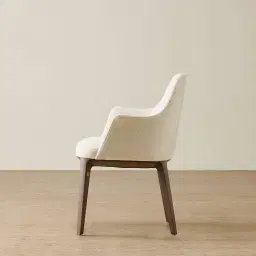 Ballina Tan Beige Fabric Dining Chair - Ebony Brown Ash Legs