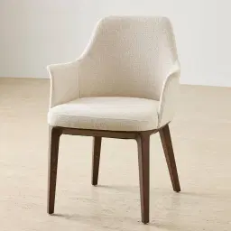 Ballina Tan Beige Fabric Dining Chair - Ebony Brown Ash Legs