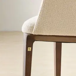 Ballina Tan Beige Fabric Dining Chair - Ebony Brown Ash Legs